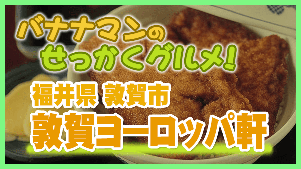 バナナマンのせっかくグルメ 福井県 敦賀市 敦賀ヨーロッパ軒 本店 ソースカツ丼