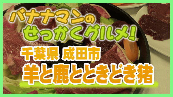 バナナマンのせっかくグルメ 千葉県 成田市 羊と鹿とときどき猪