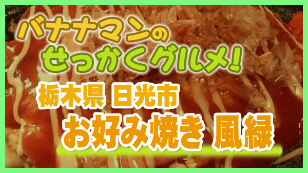 バナナマンのせっかくグルメ 栃木県 日光市 お好み焼き 風緑