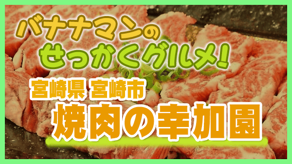 バナナマンのせっかくグルメ 宮崎県 宮崎市 宮崎牛 焼肉 幸加園