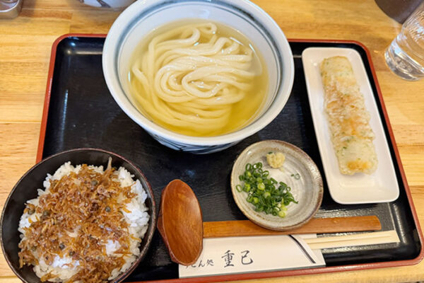 大阪 西天満 うどん処 重己 冷かけうどんセット